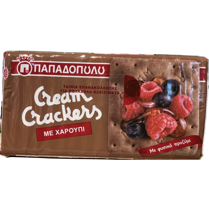 Cream crackers à la caroube - Papadopoulou - 190 gr