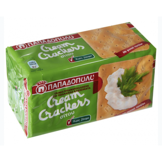 Cream crackers au blé sans sucre - Papadopoulou - 165 gr